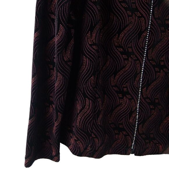 TanJay Womens Size M Multicolor Glitter Sparkle Rhinestone Zipper Front Stretch - Picture 5 of 12